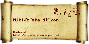 Miklóska Áron névjegykártya